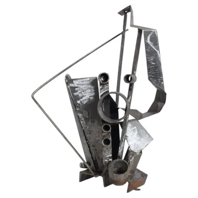 Pre-owned 1stdibs Signed Welded Iron Abstract Table Sculpture, May 1965 In Black