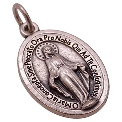Pre-owned 1stdibs Silver-plated Metal Medal For Pendant “miraculous Virgin”, 2010s - Italy In Multi