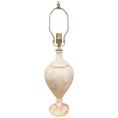 Pre-owned 1stdibs Single Alabaster Table Lamp In Sand