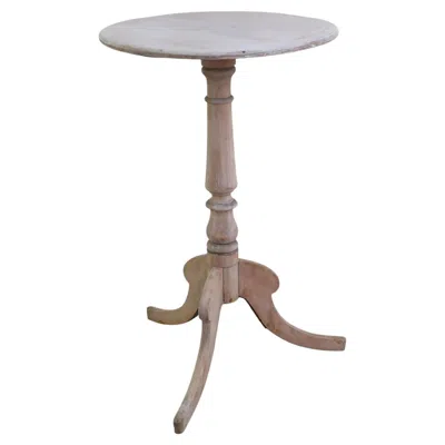 Pre-owned 1stdibs Small Antique Bleached Gustavian Style Round Side Table. English, Circa 1850 In Brown