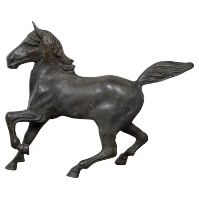 Pre-owned 1stdibs Small Vintage Bronze Horse Sculpture With Dark Patina In Gold