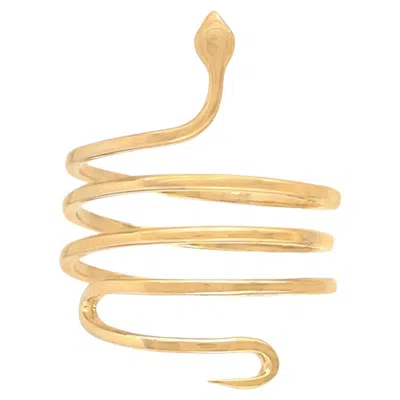 Pre-owned 1stdibs Snake Spiral Ring Solid 14k Yellow Gold Jewelry Stacking Wrap Minimalist Ring