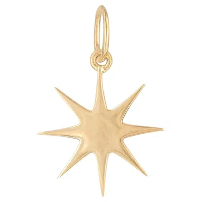 Pre-owned 1stdibs Solid 14k Yellow Gold Star Charm Pendant Handmade Unisex Gift Fine Jewelry