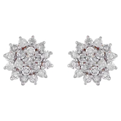 Pre-owned 1stdibs Solid 14k Yellow Gold Stud Genuine H/si Diamond Earrings Handmade Fine Jewelry