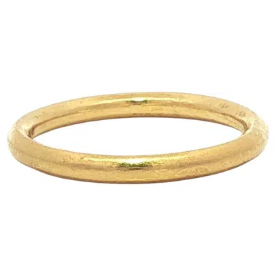 Pre-owned 1stdibs Solid 24k Yellow Gold 2.2mm Rounded Stackable Band Ring Sz 5.5