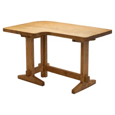 Pre-owned 1stdibs Solid Oak Architect's Desk, France 1960s In Brown