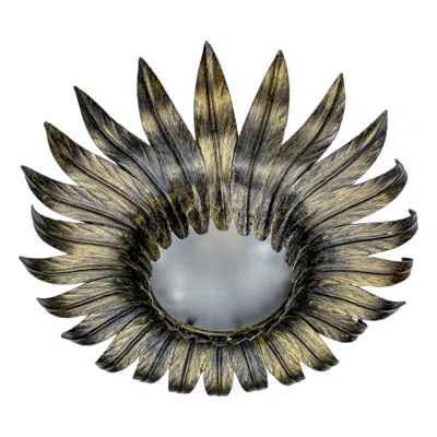Pre-owned 1stdibs Spanish Sunburst Foliage Ceiling Light Fixture In Gilt Iron, 1960s In Transparent