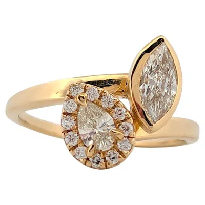Pre-owned 1stdibs Stephanie Elegant 14k Yellow Gold Ring With .71 Ctw Diamonds, Size 9
