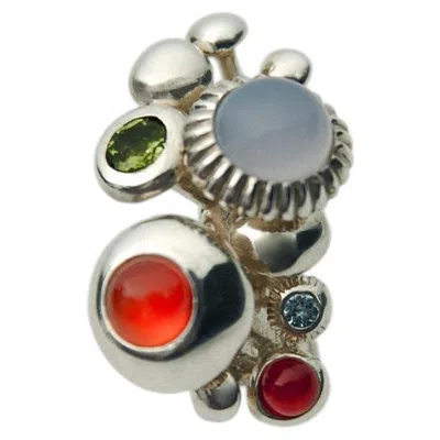 Pre-owned 1stdibs Sterling Silver And Chalcedony, Shimeji Ring By Nathalie Edenburg In Multi