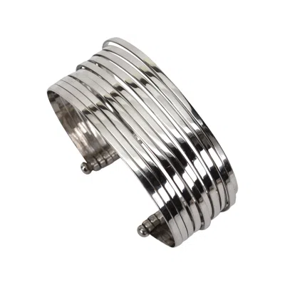 Pre-owned 1stdibs Sterling Silver Multi- Layer Cuff Bracelet