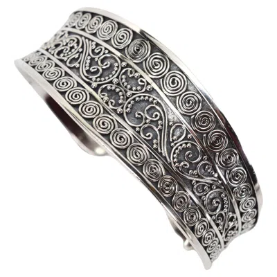Pre-owned 1stdibs Sterling Silver Twisted Wire Cuff Bracelet, Artisan Crafted In Multi