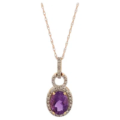 Pre-owned 1stdibs Storm Necklace 10k Yellow Gold Diamond & Amethyst Jewelry Bold Elegant Gift