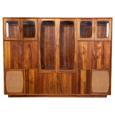 Pre-owned 1stdibs Studio Crafted Wall Unit In Solid Walnut In Brown