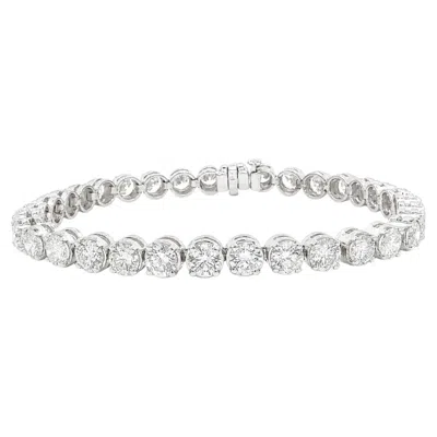 Pre-owned 1stdibs Substantial Platinum 12ctw 34 Large Round Brilliant Diamond Line Tennis Bracelet In Multi