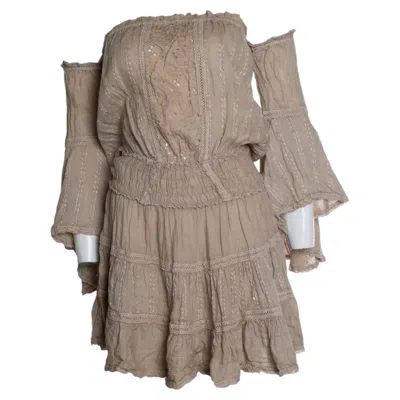 Pre-owned 1stdibs Sunday Saint Tropez, Beige Linen Dress In Brown