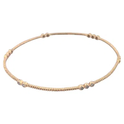 Pre-owned 1stdibs Sunniva 14k Yellow Gold Diamond Bracelet – Minimalist Dainty Fine Jewelry
