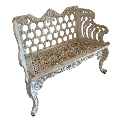 Pre-owned 1stdibs Superb Quality Antique Early Victorian Ornate Cast Iron Garden Seat In Brown