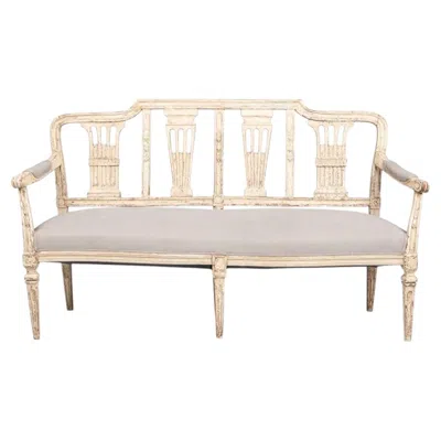Pre-owned 1stdibs Swedish Gustavian Bench In Original Paint In Brown