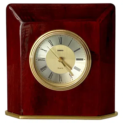 Pre-owned 1stdibs Table Clock, Modern Shape, Burgundy Color, Hard Plastic And Brass, France 1970 In Red