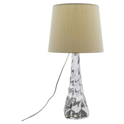 Pre-owned 1stdibs Table Lamp Twisted Spiral Crystal Glass, France In Sand