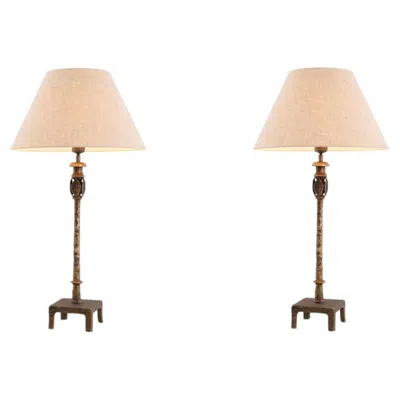 Pre-owned 1stdibs Table Lamp, Vintage Brass Finish. In Sand
