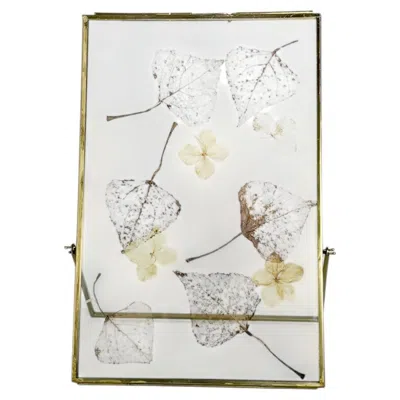 Pre-owned 1stdibs Table Picture Frame With Real Leaf Decoration, France, 1970s In Gray