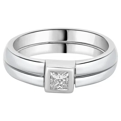 Pre-owned 1stdibs Takohl 14 Karat White Gold Princess Cut Diamond Ring