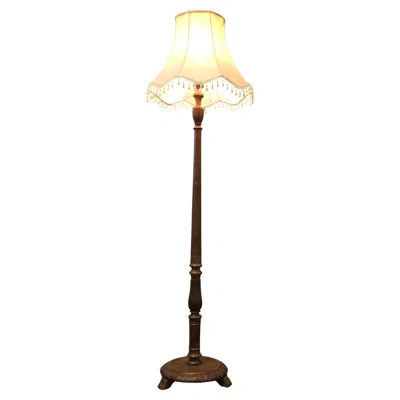 Pre-owned 1stdibs Tall Scumble Floor Lamp, Adam Style, Wood Base, 1920, Good Condition In White