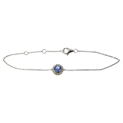 Pre-owned 1stdibs Tanzanite & Diamond Bracelet Set In 18ct White Gold