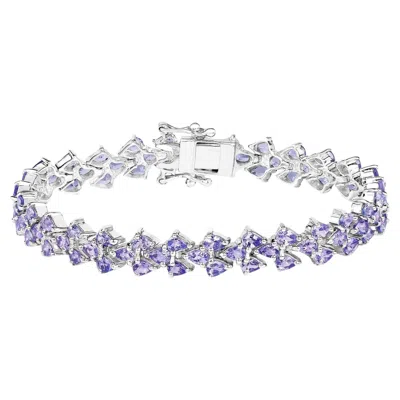 Pre-owned 1stdibs Tanzanite Bracelet 12 Carats Rhodium Plated Silver In Multi