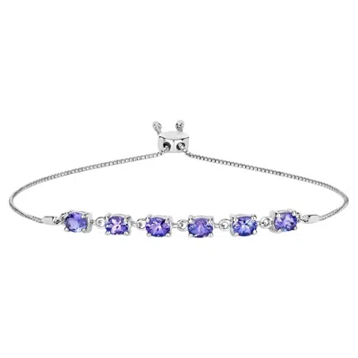Pre-owned 1stdibs Tanzanite Bracelet 1.96 Carats Sterling Silver In Multi