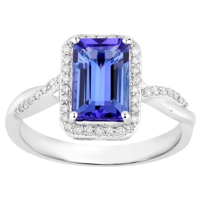 Pre-owned 1stdibs Tanzanite Cocktail Ring Diamond Halo 2.1 Carats Total 14k Gold In Multi