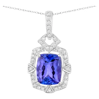 Pre-owned 1stdibs Tanzanite Pendant Necklace Diamonds 2.45 Carats 14k White Gold
