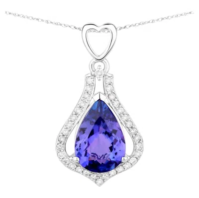 Pre-owned 1stdibs Tanzanite Pendant Necklace Diamonds 3.29 Carats 14k White Gold