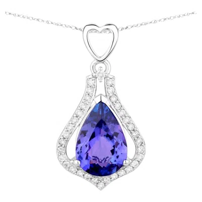 Pre-owned 1stdibs Tanzanite Pendant Necklace Diamonds 3.29 Carats 14k White Gold