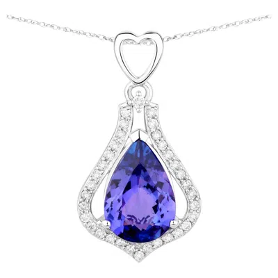 Pre-owned 1stdibs Tanzanite Pendant Necklace Diamonds 3.29 Carats 14k White Gold