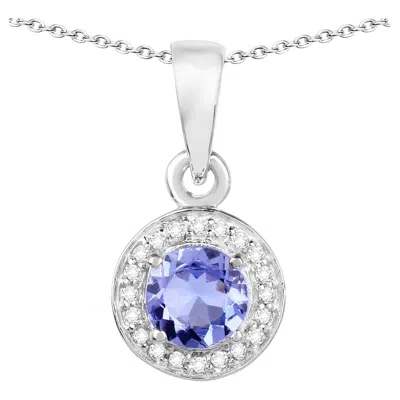 Pre-owned 1stdibs Tanzanite Pendant With White Topaz 1.02 Carats Sterling Silver