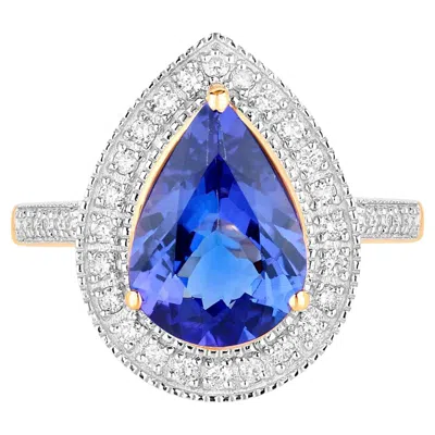 Pre-owned 1stdibs Tanzanite Ring Diamonds 3.35 Carats 14k Yellow Gold