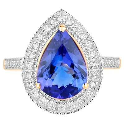 Pre-owned 1stdibs Tanzanite Ring Diamonds 3.35 Carats 14k Yellow Gold