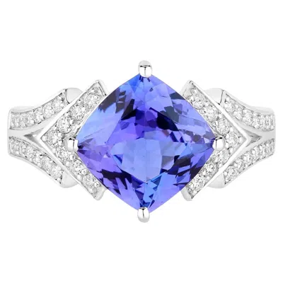 Pre-owned 1stdibs Tanzanite Ring Diamonds 3.42 Carats 14k White Gold