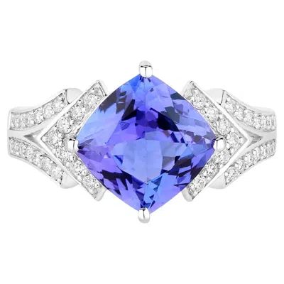 Pre-owned 1stdibs Tanzanite Ring Diamonds 3.42 Carats 14k White Gold