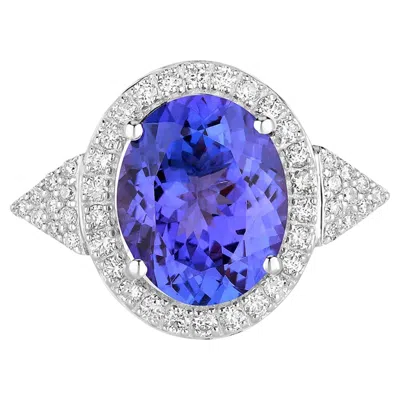 Pre-owned 1stdibs Tanzanite Ring Diamonds 3.96 Carats 14k White Gold