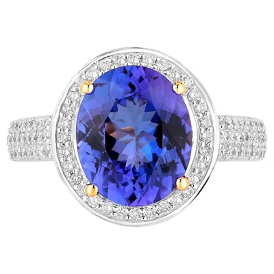 Pre-owned 1stdibs Tanzanite Ring Diamonds 4.01 Carats 14k Yellow Gold