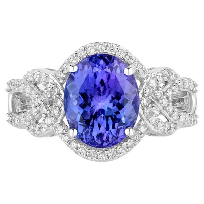Pre-owned 1stdibs Tanzanite Ring Diamonds 4.06 Carats 14k White Gold