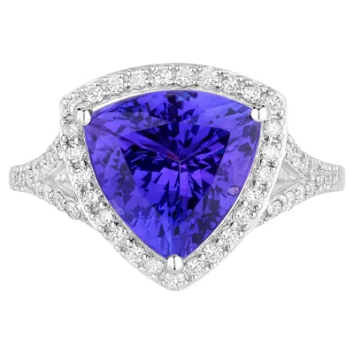 Pre-owned 1stdibs Tanzanite Ring Diamonds 4.4 Carats 14k White Gold