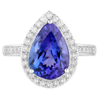 Pre-owned 1stdibs Tanzanite Ring Diamonds 4.42 Carats 14k White Gold