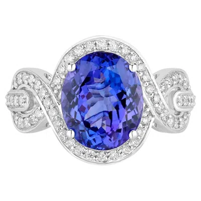 Pre-owned 1stdibs Tanzanite Ring Diamonds 4.53 Carats 14k White Gold