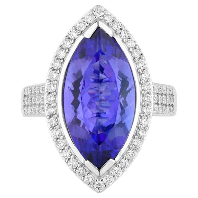 Pre-owned 1stdibs Tanzanite Ring Diamonds 5.55 Carats 14k White Gold