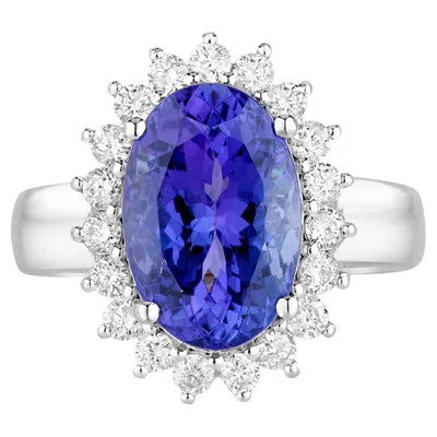 Pre-owned 1stdibs Tanzanite Ring Diamonds 5.9 Carats 14k White Gold