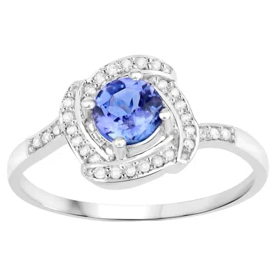 Pre-owned 1stdibs Tanzanite Ring With Diamonds 0.55 Carats 14k White Gold